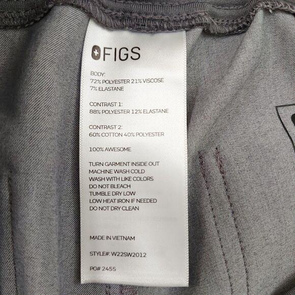 Figs Zamora Jogger Scrub Pants Womens XS Gray Technical Comfortable Uniform Work - Picture 10 of 12